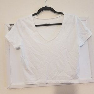 White Wild Fable Size Large Crop Top